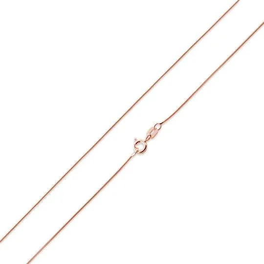 14K Rose Gold Plated Sterling Silver Snake Chain 0.7MM