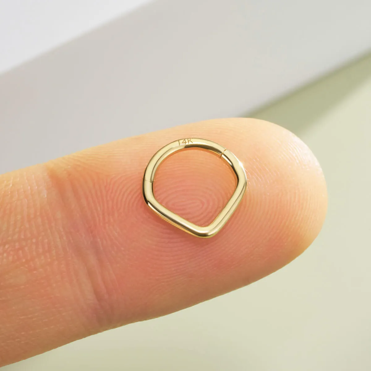 14K Solid Gold V-Shape Septum Ring