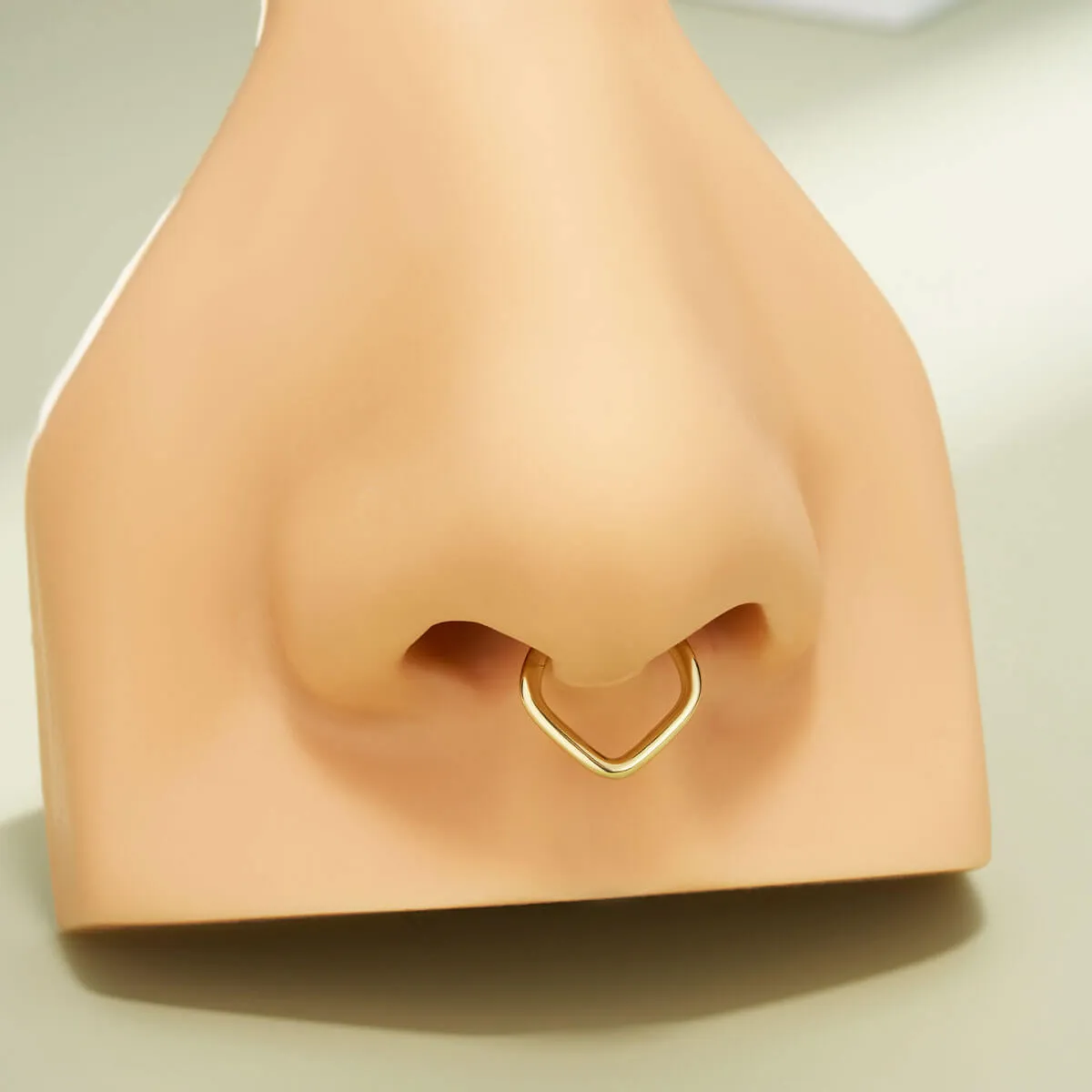 14K Solid Gold V-Shape Septum Ring