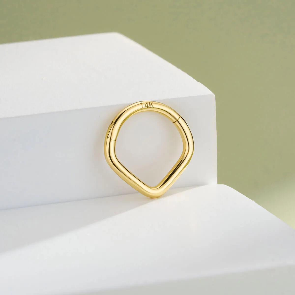 14K Solid Gold V-Shape Septum Ring