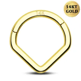14K Solid Gold V-Shape Septum Ring