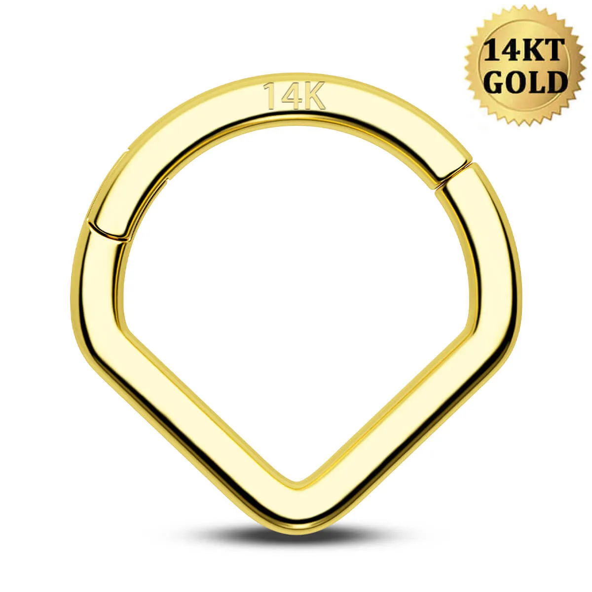 14K Solid Gold V-Shape Septum Ring
