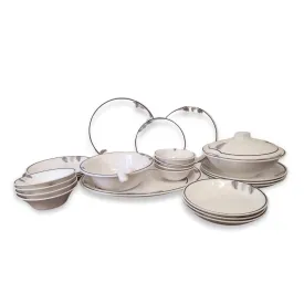 18 PCS 4 Person Premium Quality Melamine Double Glazed, Elegant Design Light Purple