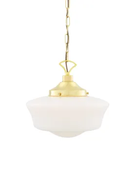 1920's Classic Schoolhouse Glass Pendant Light
