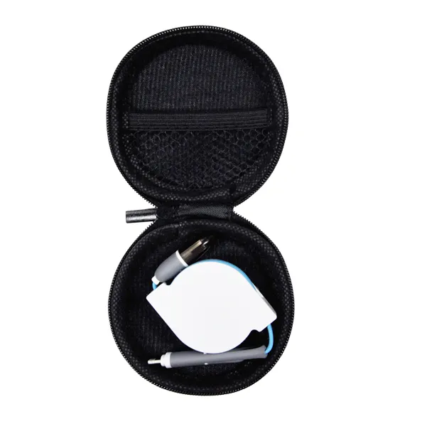 2 in 1 Retractable charging cable with EVA pouch