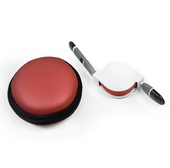 2 in 1 Retractable charging cable with EVA pouch
