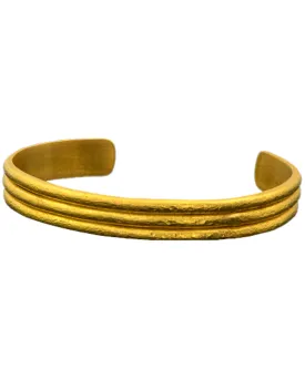 22k Yellow Gold Hammered Bangle Cuff