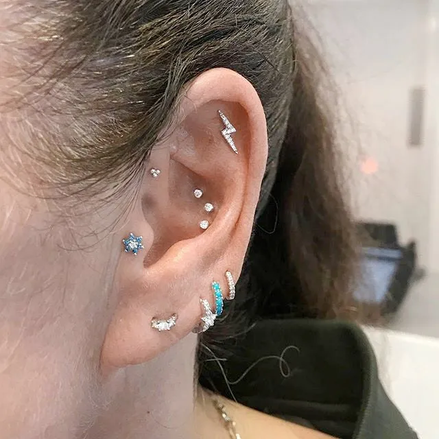 2mm Diamond Princess Earring by Maria Tash in Rose Gold