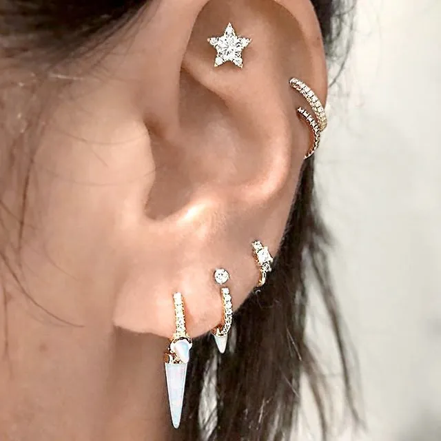 2mm Diamond Princess Earring by Maria Tash in Rose Gold