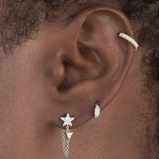 2mm Diamond Princess Earring by Maria Tash in Rose Gold