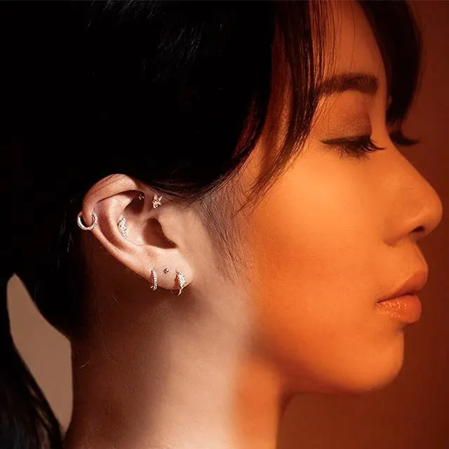 2mm Diamond Princess Earring by Maria Tash in Rose Gold