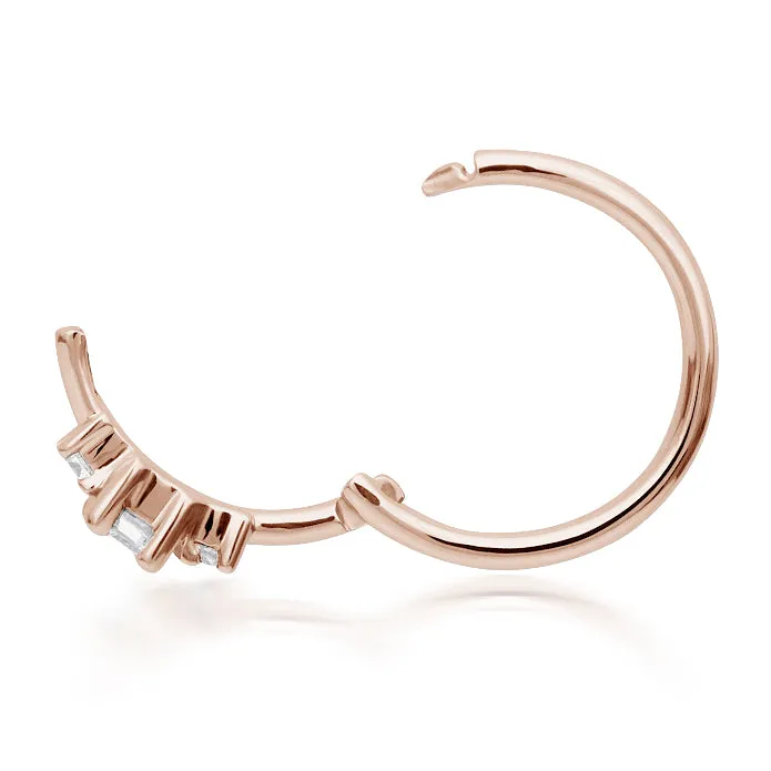 2mm Diamond Princess Earring by Maria Tash in Rose Gold