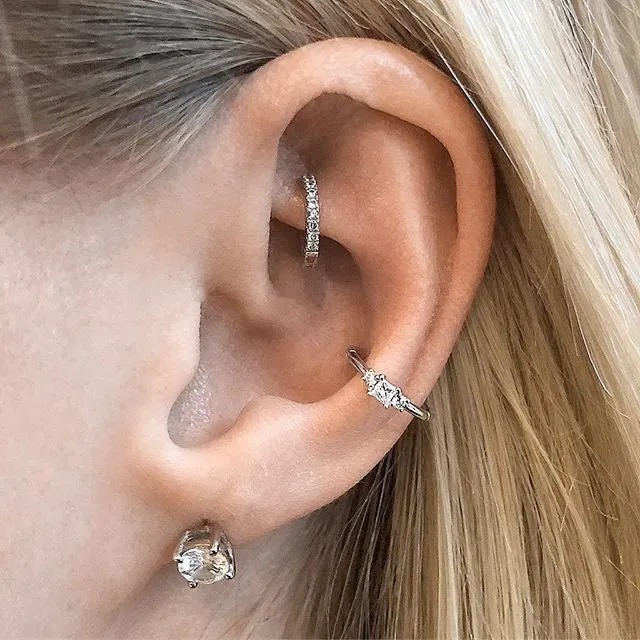 2mm Diamond Princess Earring by Maria Tash in Rose Gold