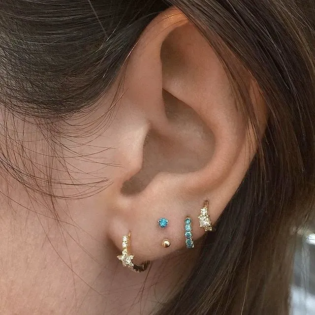 2mm Diamond Princess Earring by Maria Tash in Rose Gold