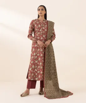 3 Piece - Printed Khaddar Suit