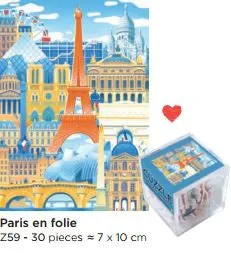 30 piece Cuzzle Kids Puzzle - Paris en Folie