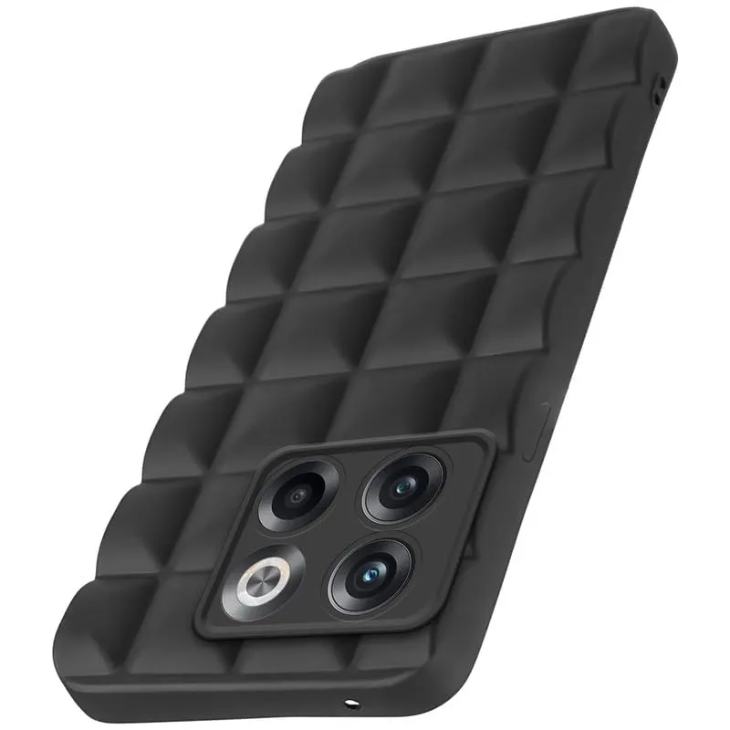 3D Grid Matte Silicone Phone Case Cover for OnePlus 10T 5G
