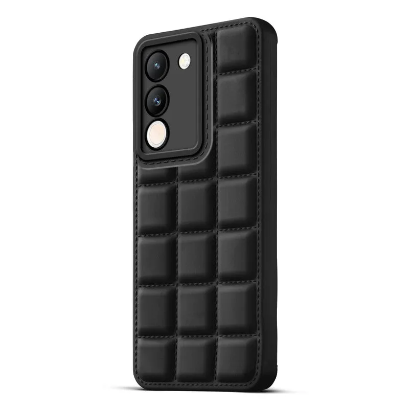 3D Grid Thread Design Silicone Phone Case Cover for Vivo Y200 5G