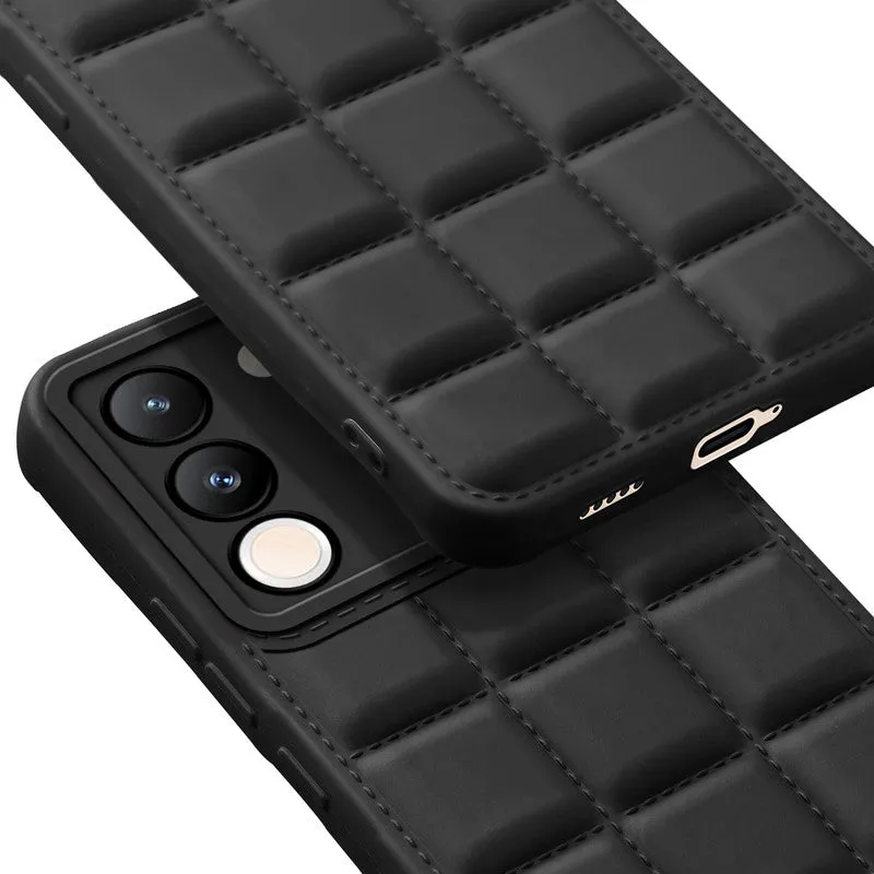 3D Grid Thread Design Silicone Phone Case Cover for Vivo Y200 5G