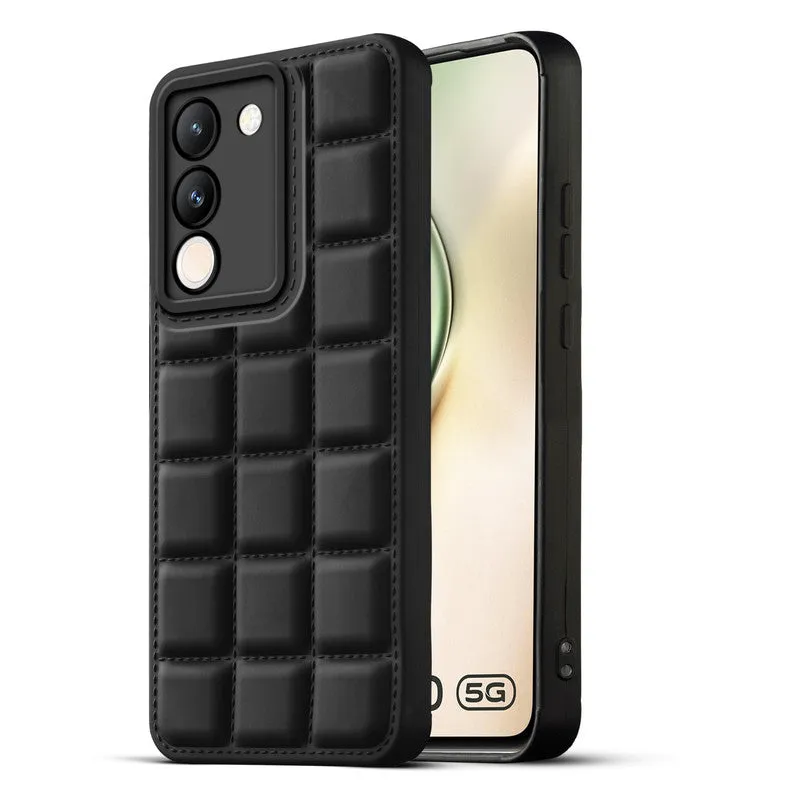 3D Grid Thread Design Silicone Phone Case Cover for Vivo Y200 5G