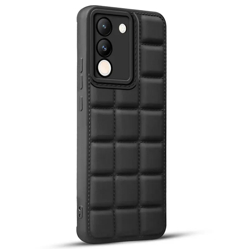 3D Grid Thread Design Silicone Phone Case Cover for Vivo Y200 5G