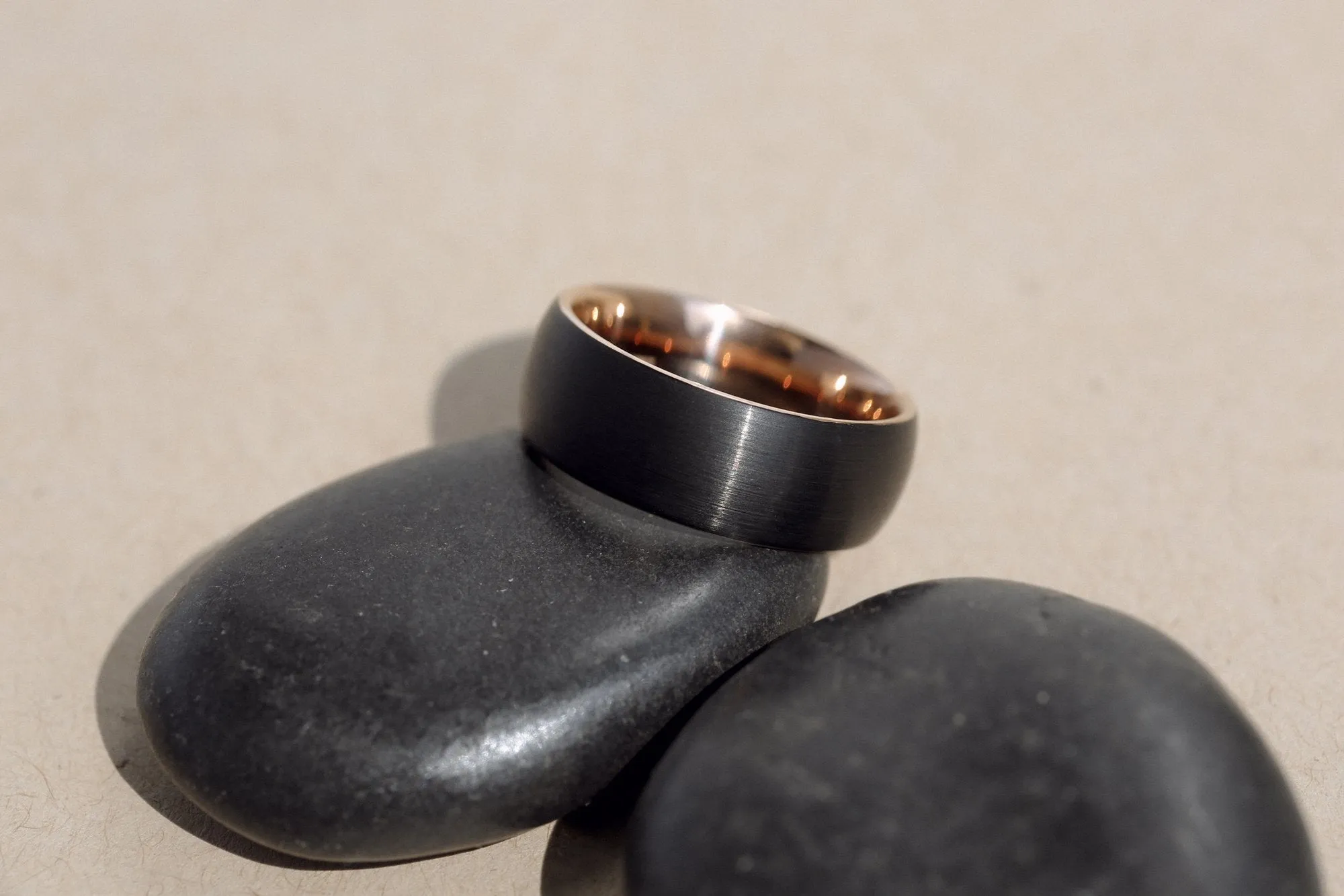 8mm Black Brushed Finish Men's Band