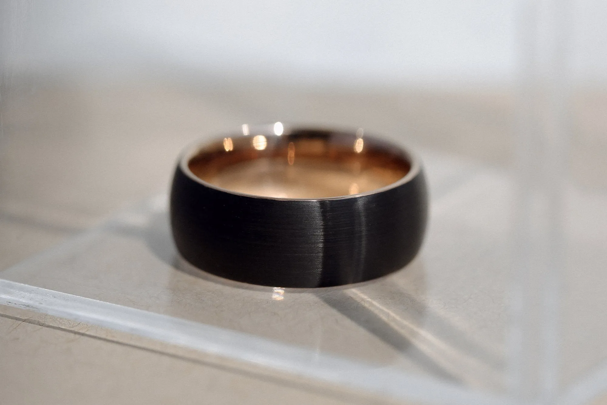 8mm Black Brushed Finish Men's Band