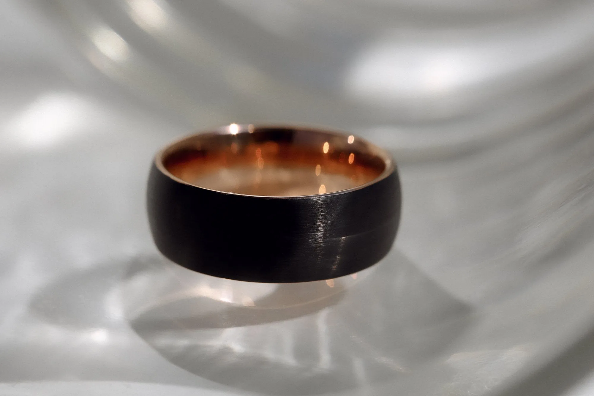 8mm Black Brushed Finish Men's Band