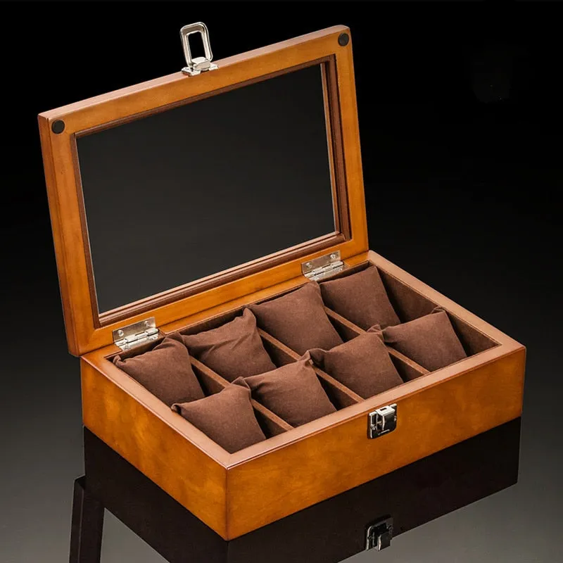 8PCS LUXURY WOODFINISH WATCH COLLECTOR BOX