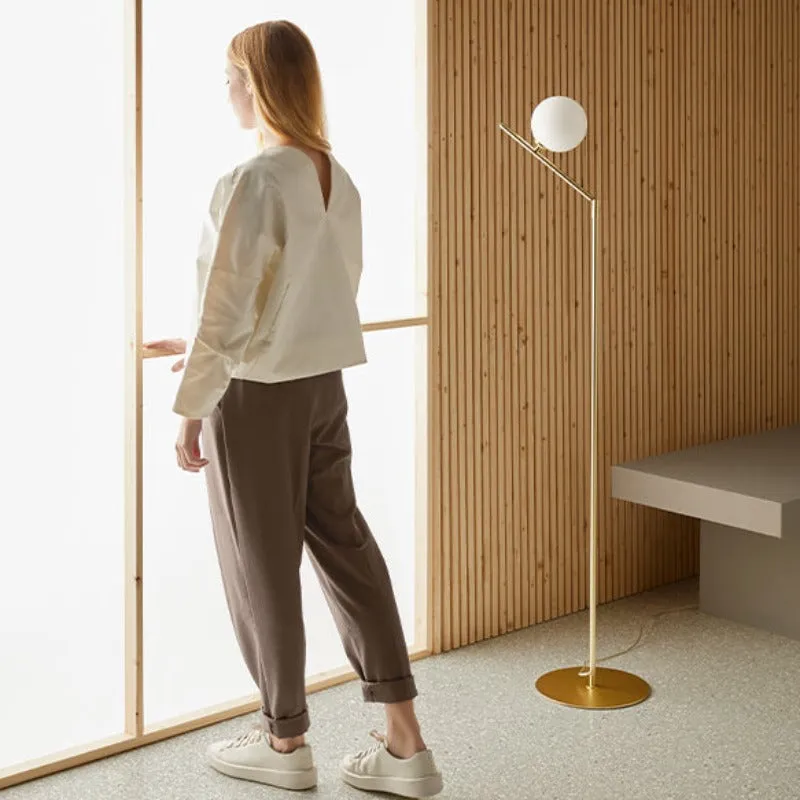 Adjustable Opal Orb Floor Lamp