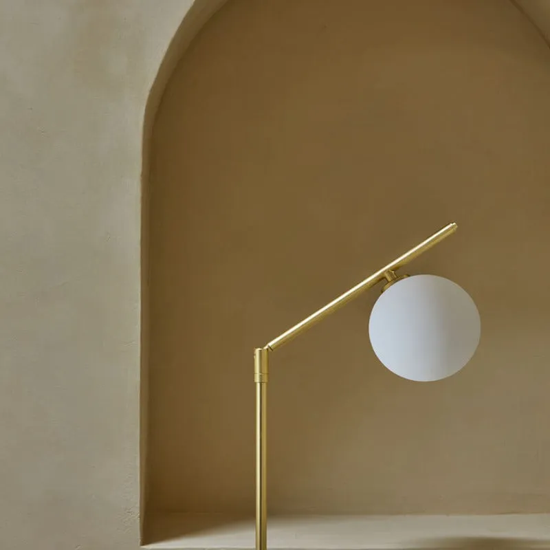Adjustable Opal Orb Floor Lamp
