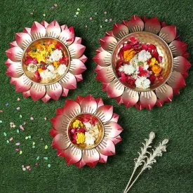 Aesthetic Floral Pattern Design Urli | Set Of 3