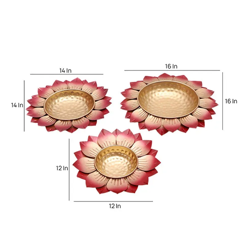 Aesthetic Floral Pattern Design Urli | Set Of 3