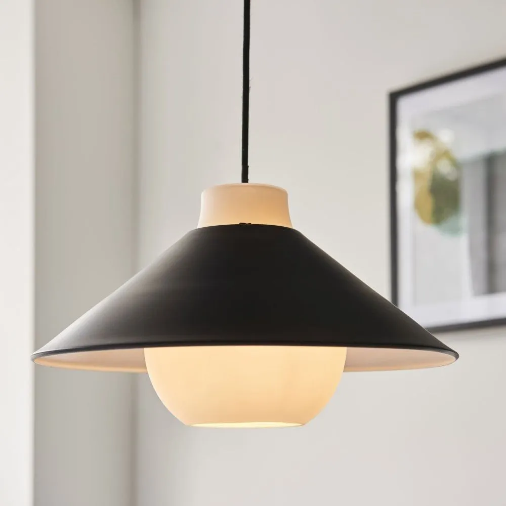 Anzio Pendant - Dome/Angled, Matt Black Finish