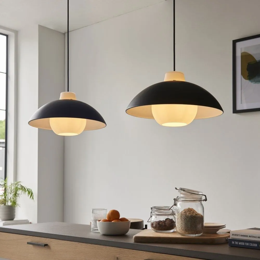 Anzio Pendant - Dome/Angled, Matt Black Finish