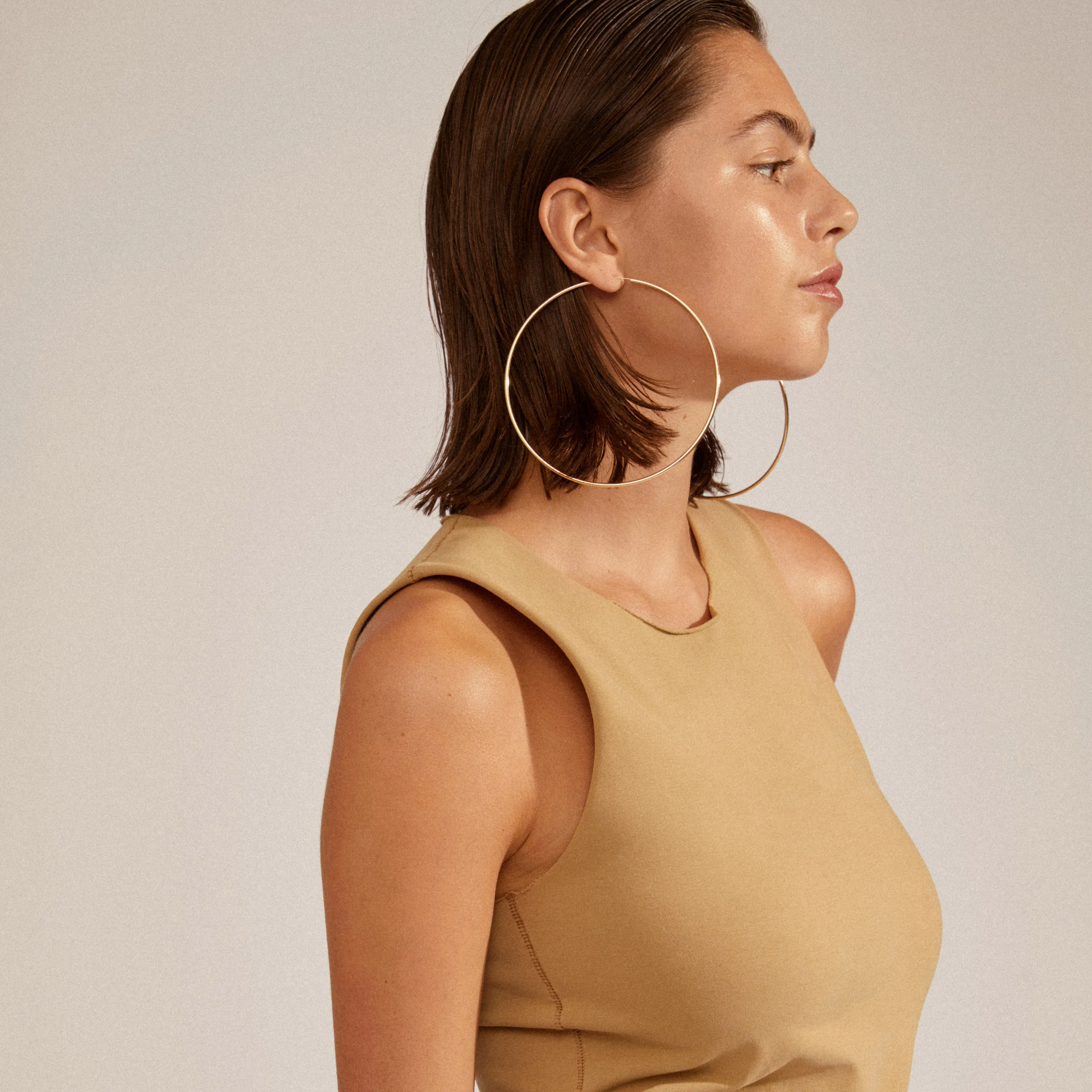 APRIL recycled mega hoop earrings gold-plated