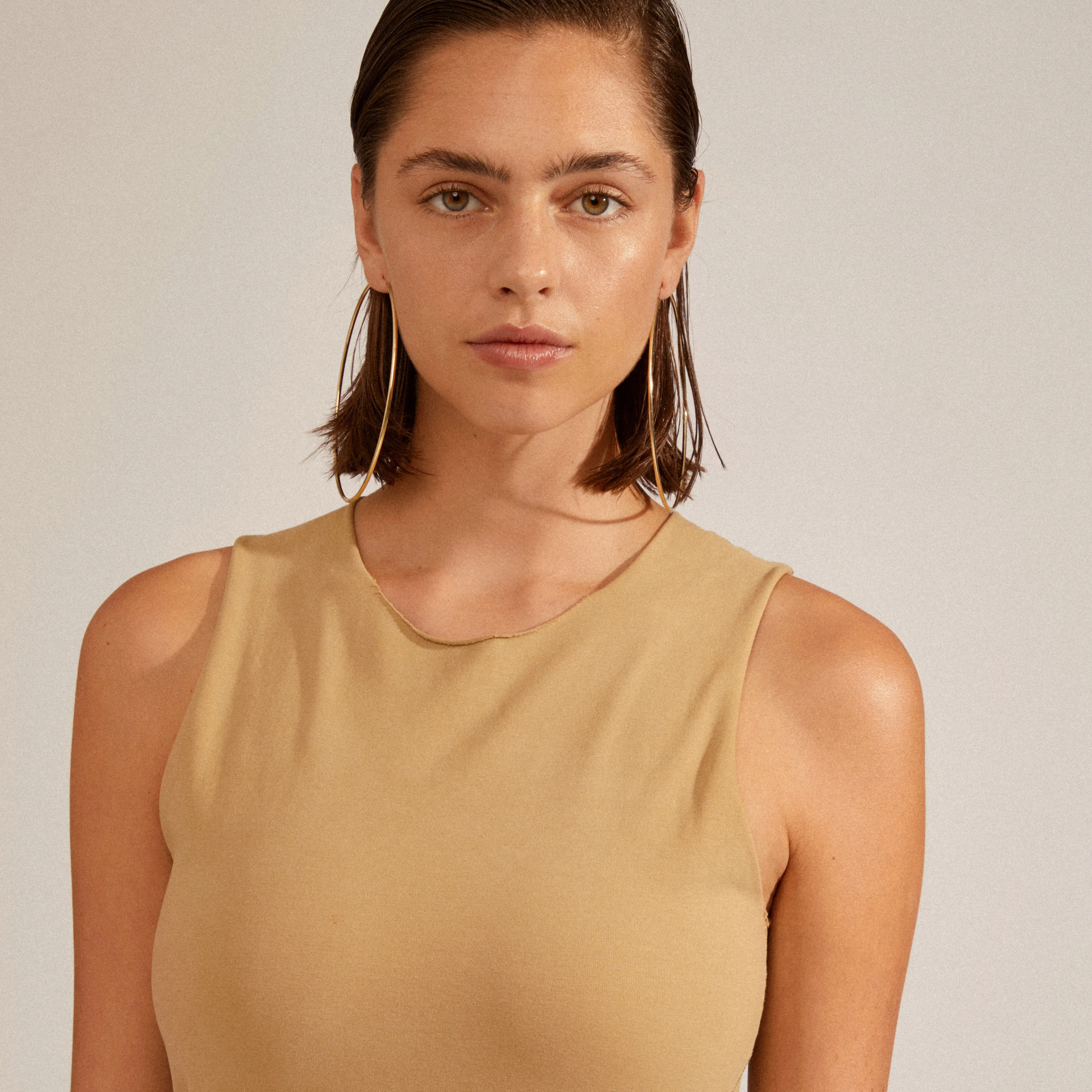 APRIL recycled mega hoop earrings gold-plated