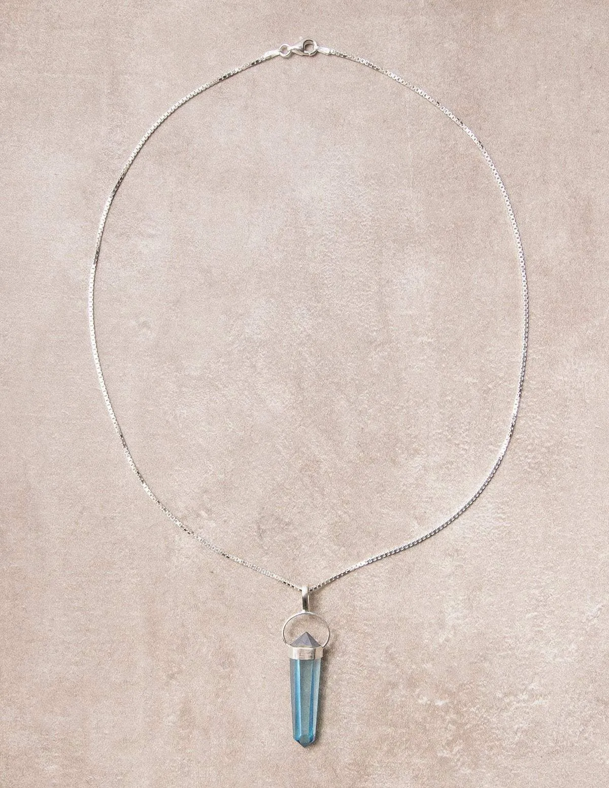 Aqua Aura Quartz Pendant Necklace