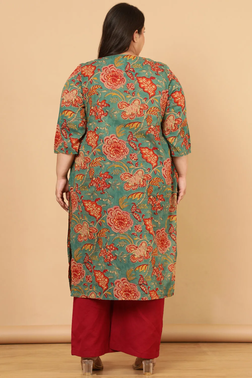 Authentic Handblock Printed Green Kurta