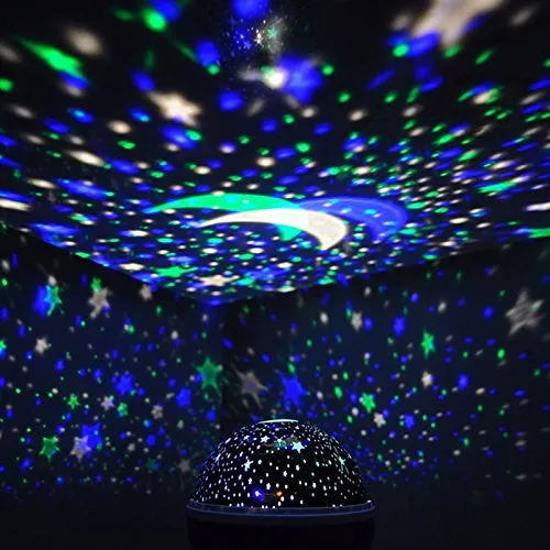 BABY NIGHT LIGHT MOON STAR PROJECTOR 360 DEGREE ROTATION,ROMANTIC STARRY NIGHT LIGHT LAMP PROJECTION FOR WOMEN CHILDREN KIDS BEDROOM DECOR (PURPLE)