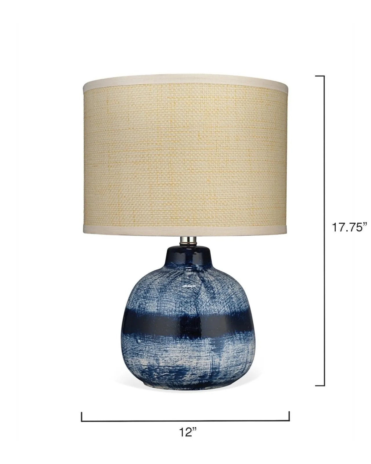 Batik Table Lamp Blue and Cream - Small