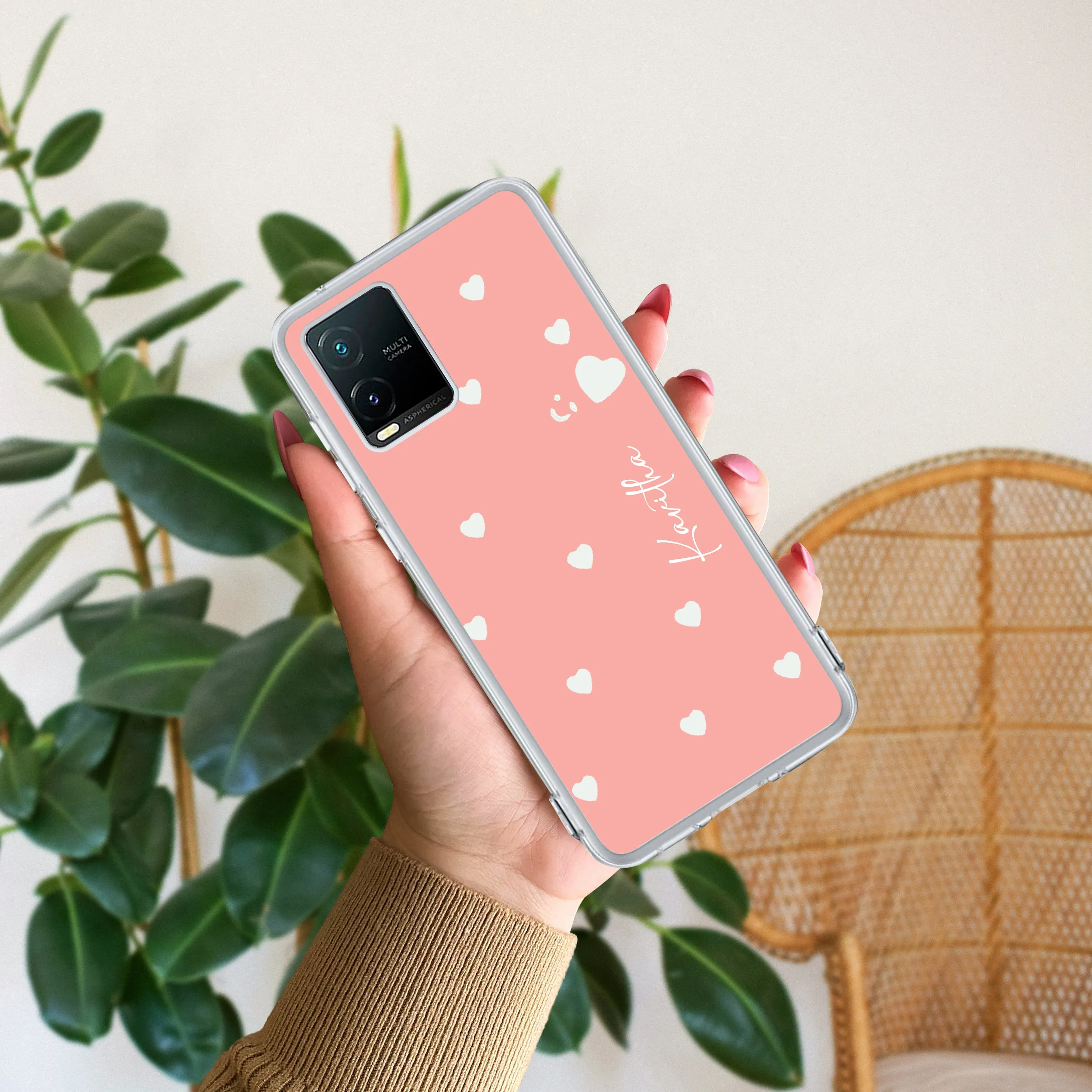Be Loved Customize Transparent Silicon Case Peach For Vivo