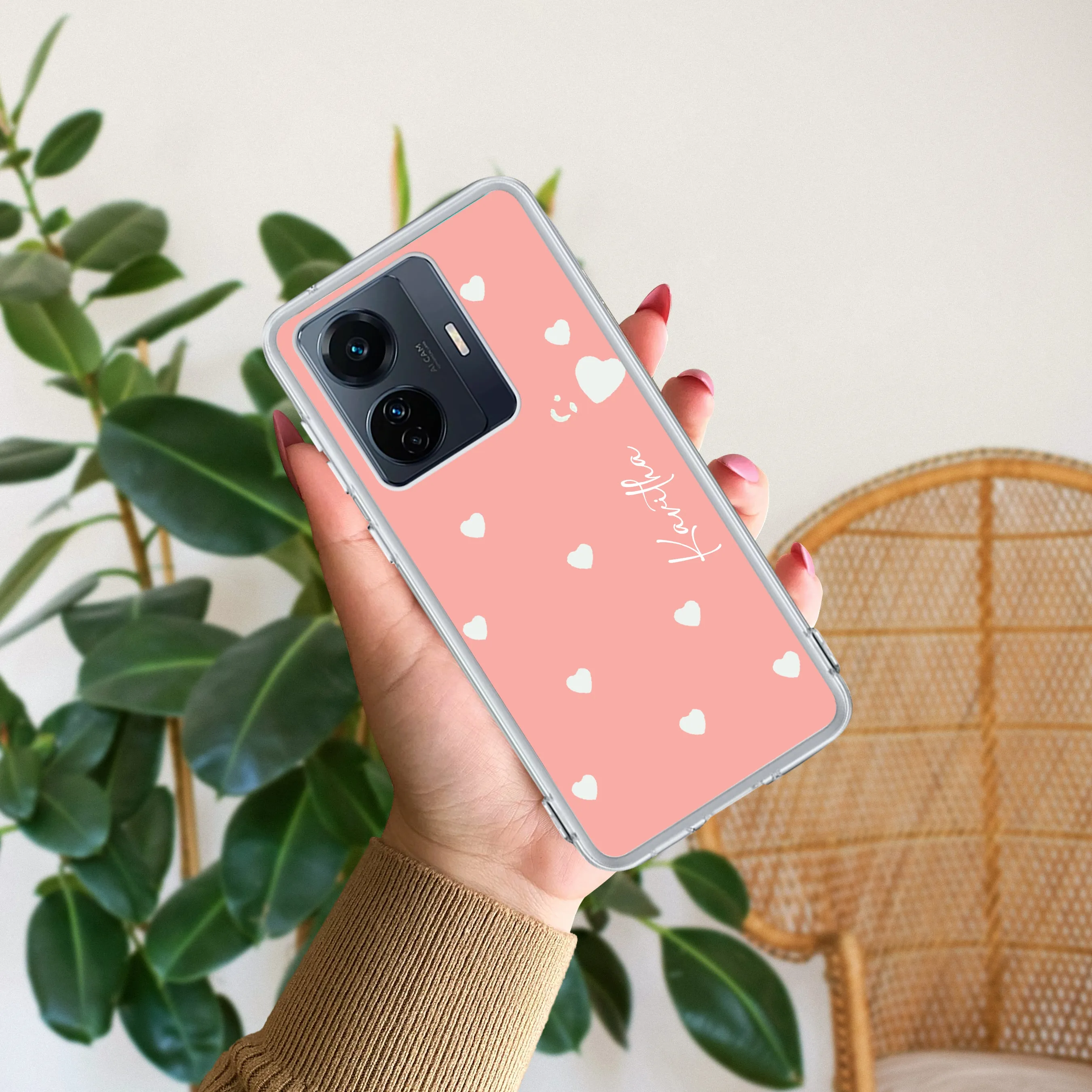 Be Loved Customize Transparent Silicon Case Peach For Vivo