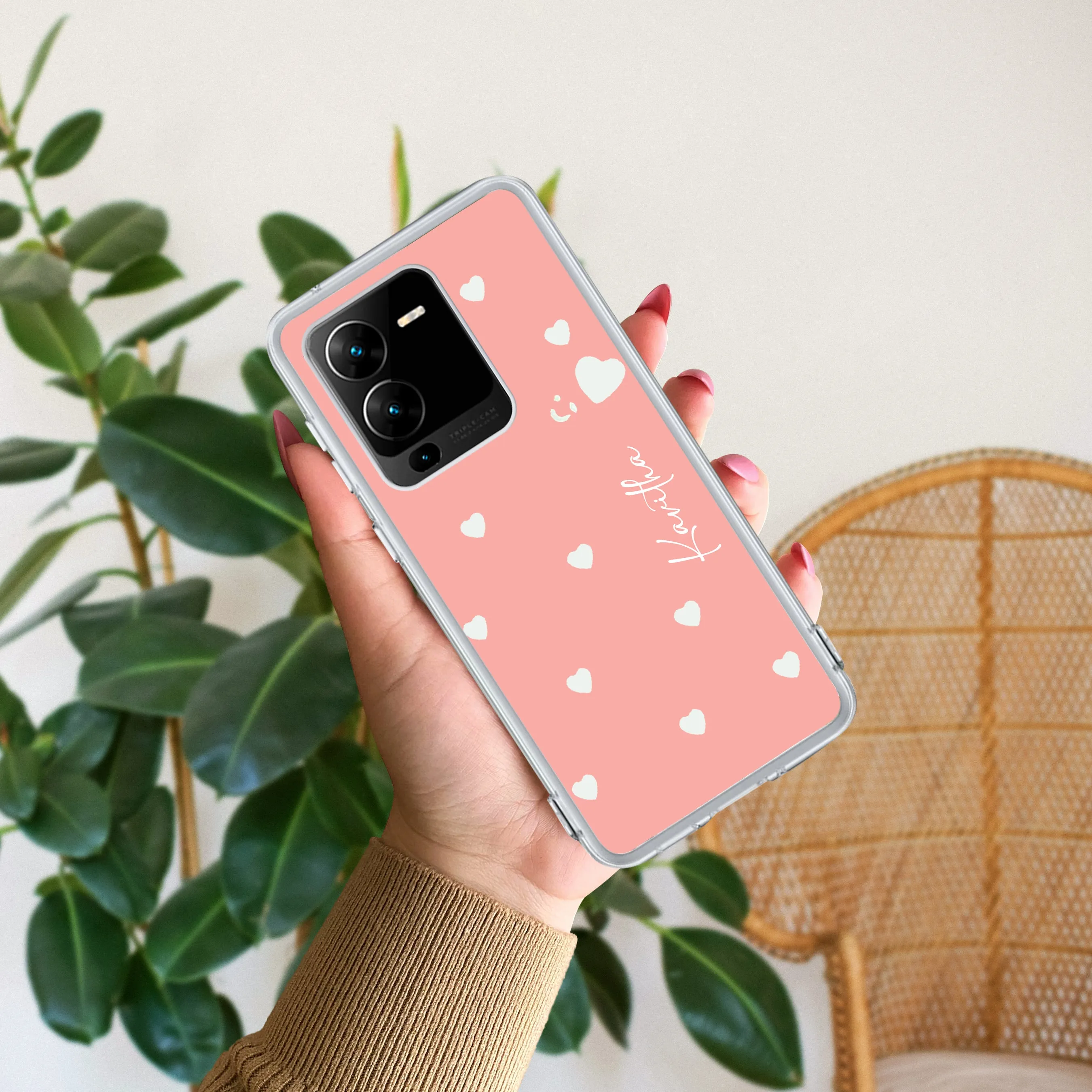 Be Loved Customize Transparent Silicon Case Peach For Vivo