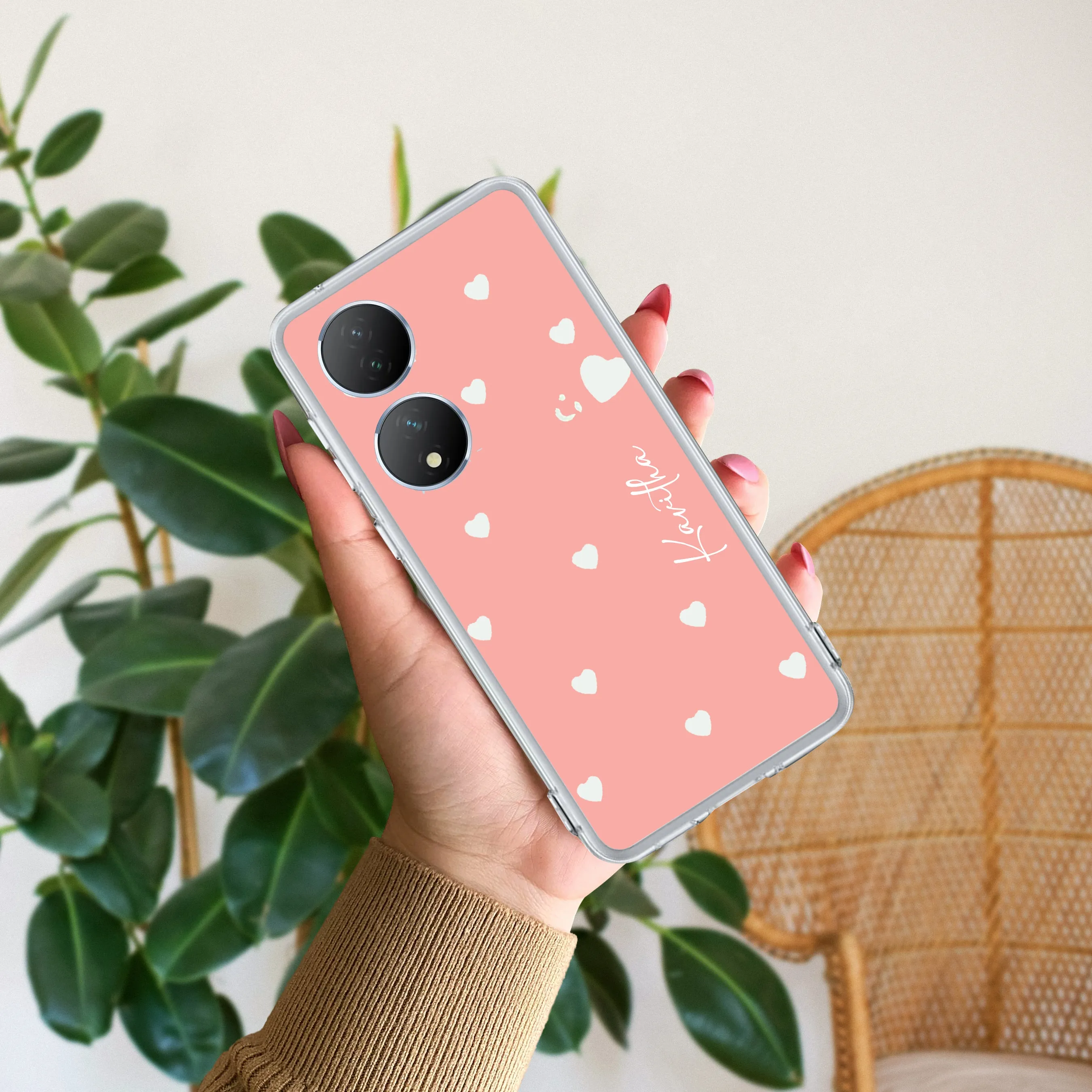 Be Loved Customize Transparent Silicon Case Peach For Vivo