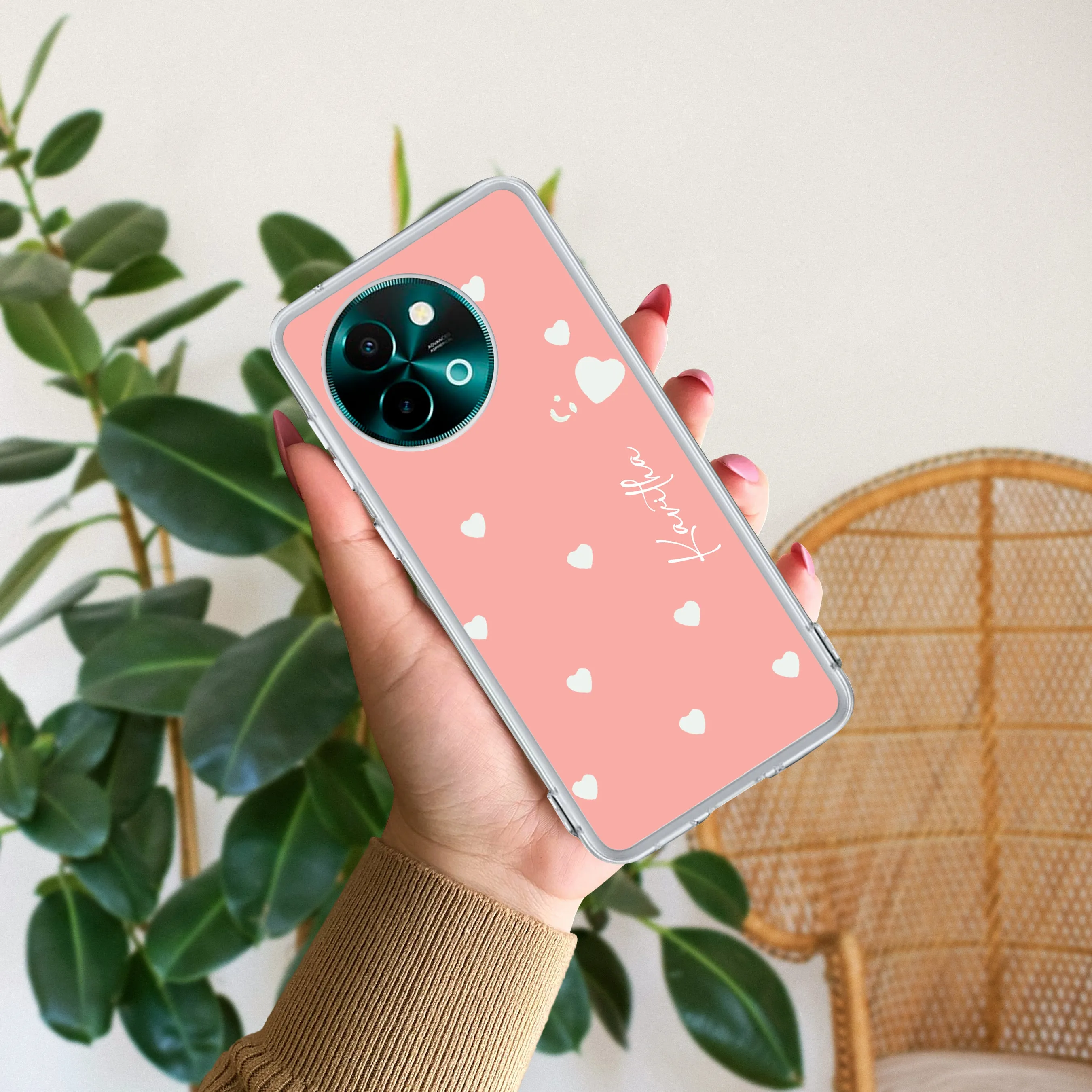 Be Loved Customize Transparent Silicon Case Peach For Vivo