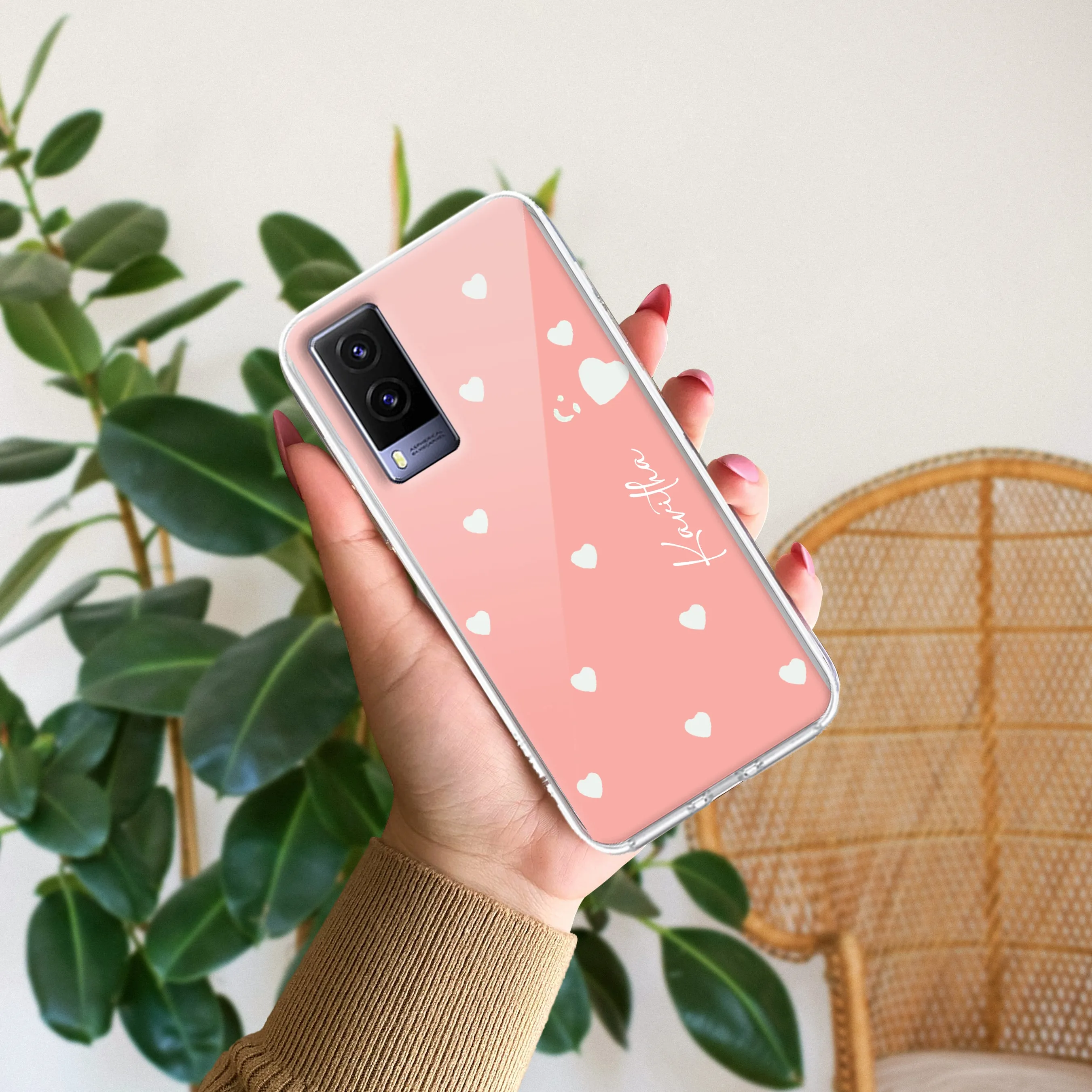 Be Loved Customize Transparent Silicon Case Peach For Vivo