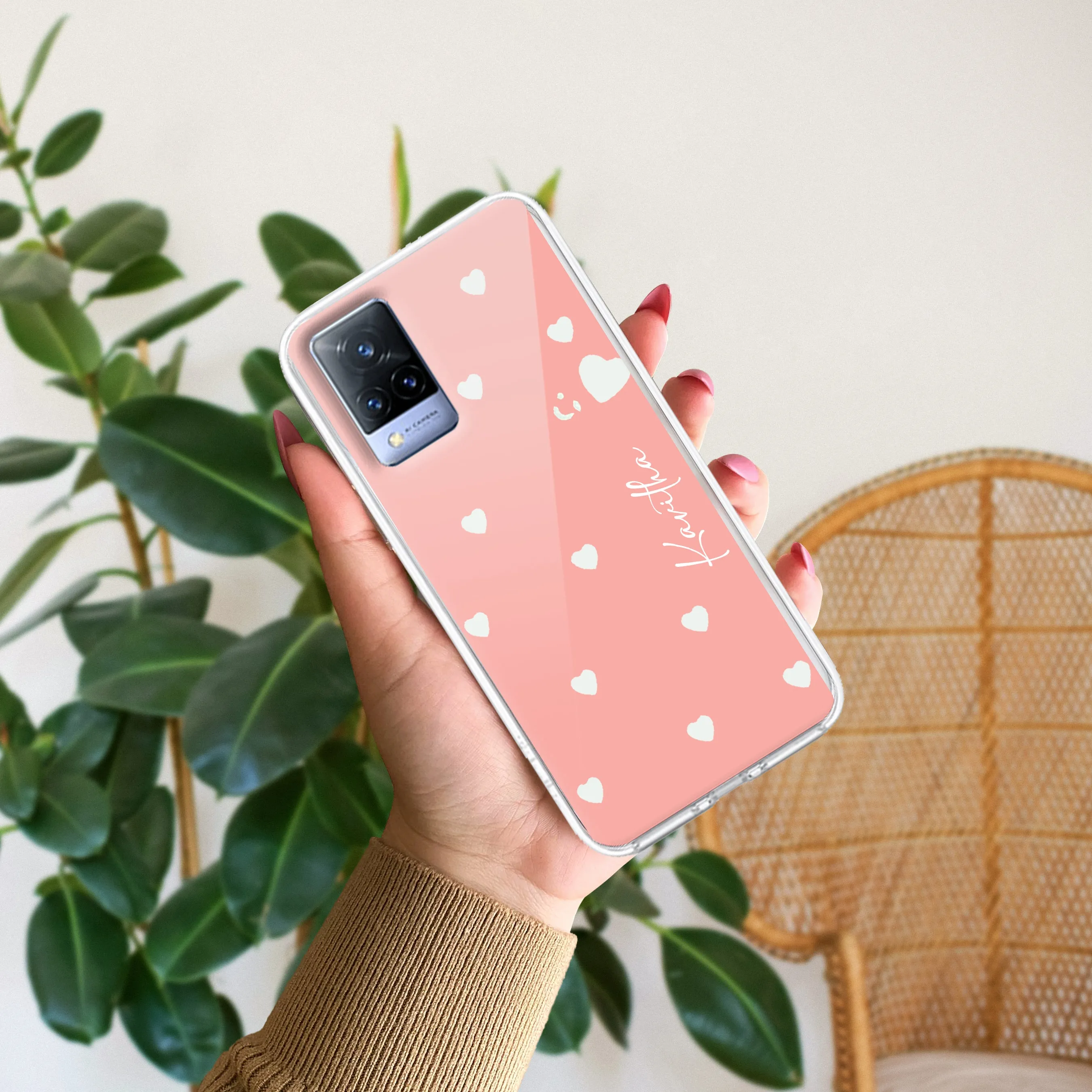 Be Loved Customize Transparent Silicon Case Peach For Vivo