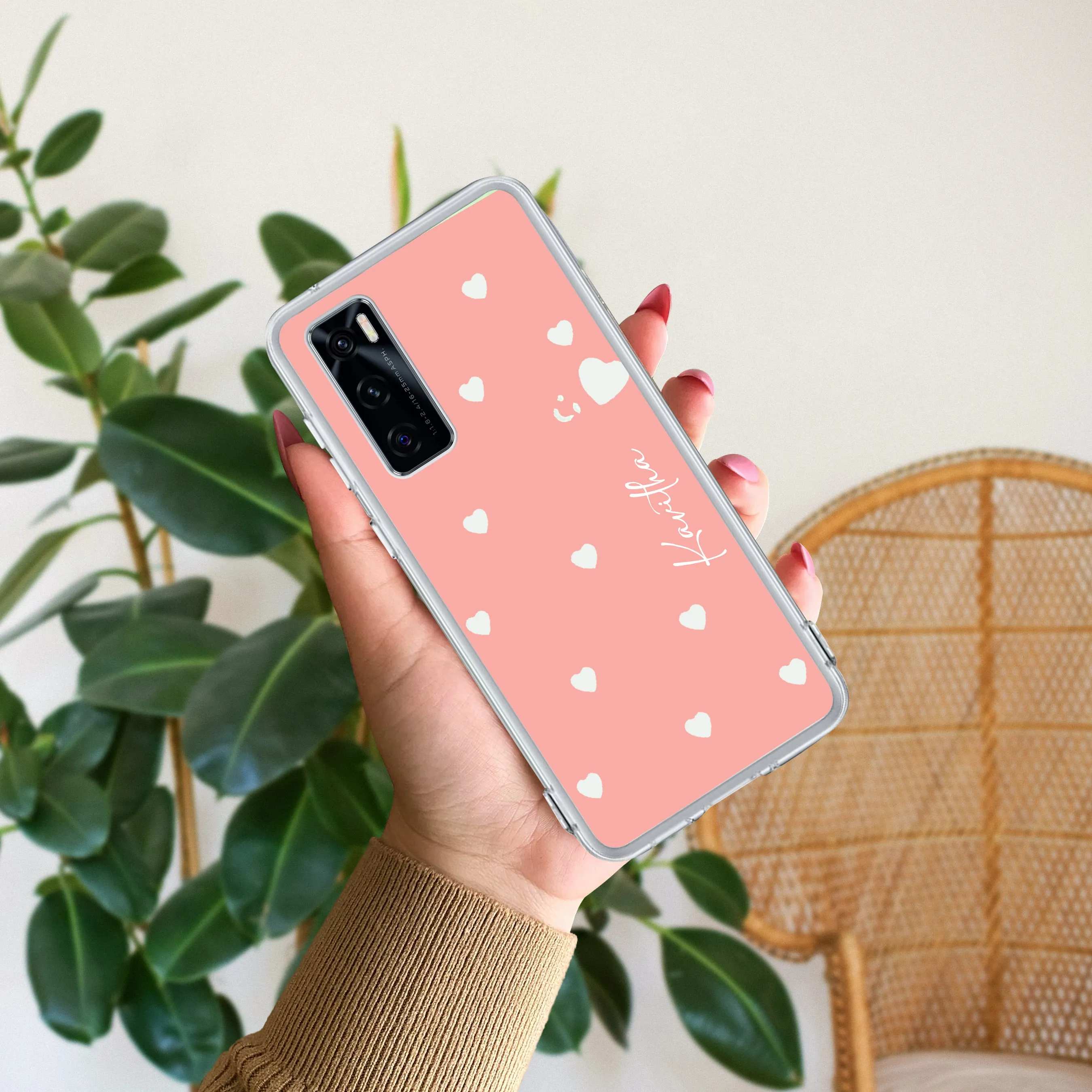 Be Loved Customize Transparent Silicon Case Peach For Vivo