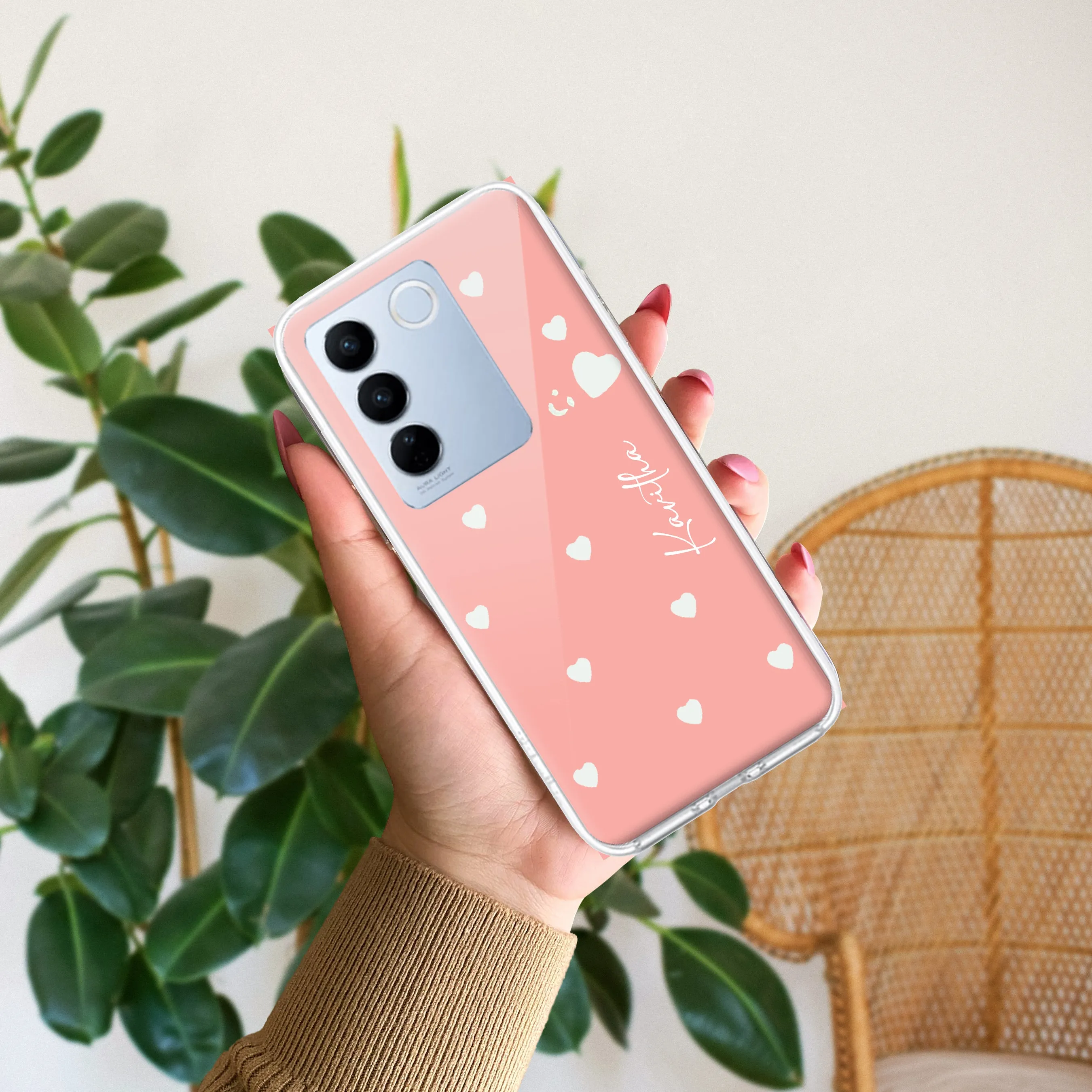 Be Loved Customize Transparent Silicon Case Peach For Vivo
